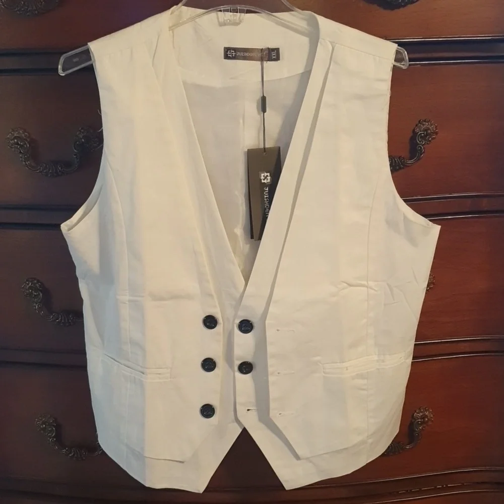 NWT Unisex Crisp White Vest sz XXL - Picture 1 of 4